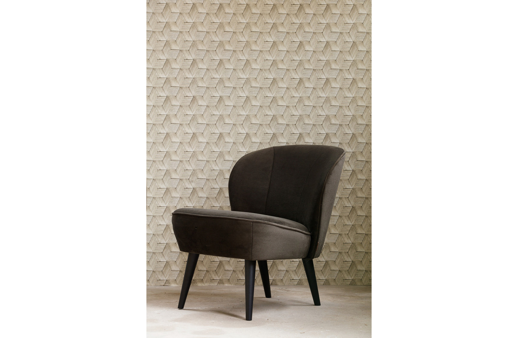 WOOOD - Fauteuil Sara fluweel warm groen