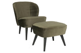 WOOOD - Fauteuil Sara fluweel warm groen