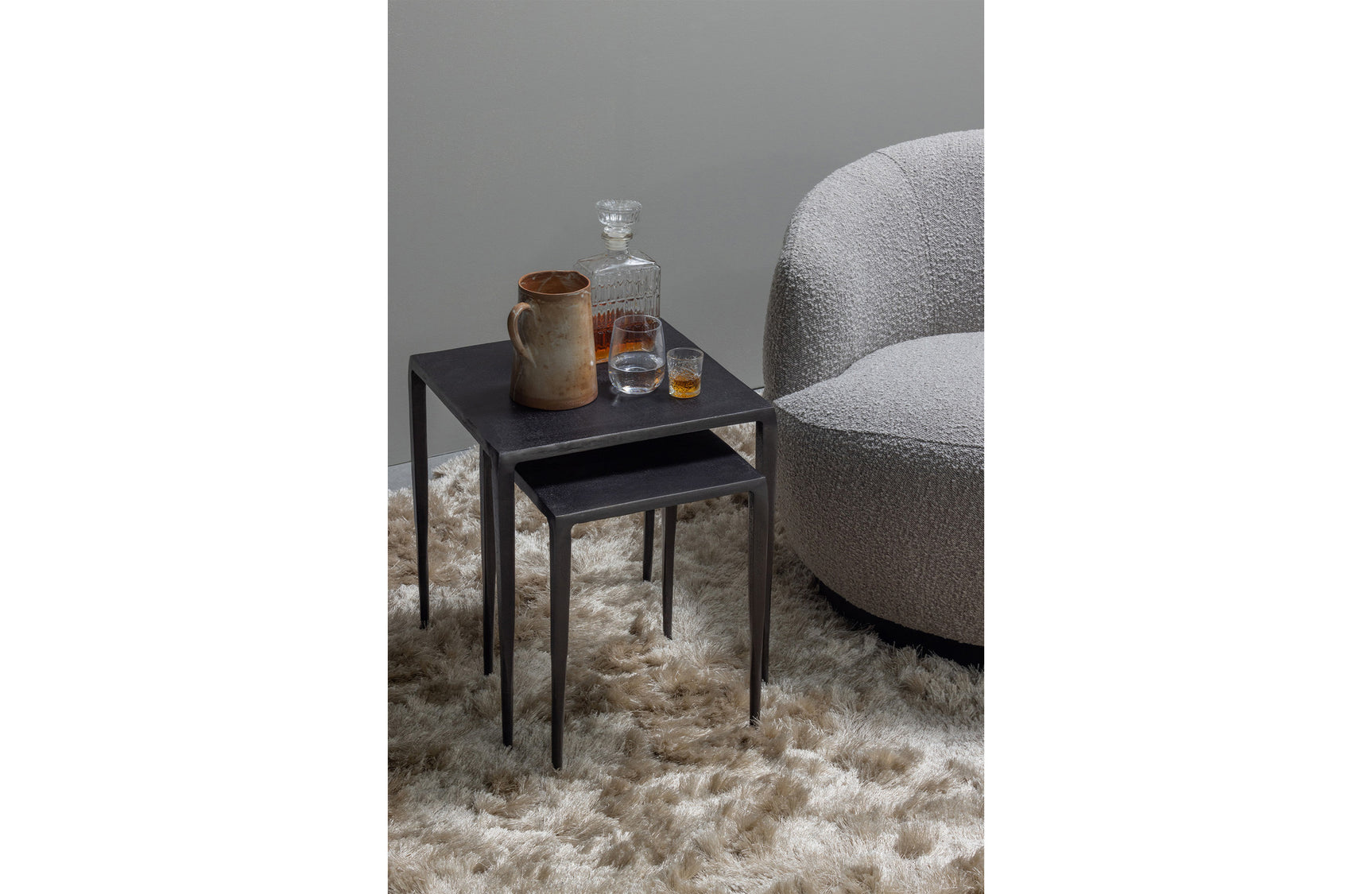 BePureHome - Draaifauteuil Woolly bouclé - naturel gemeleerd