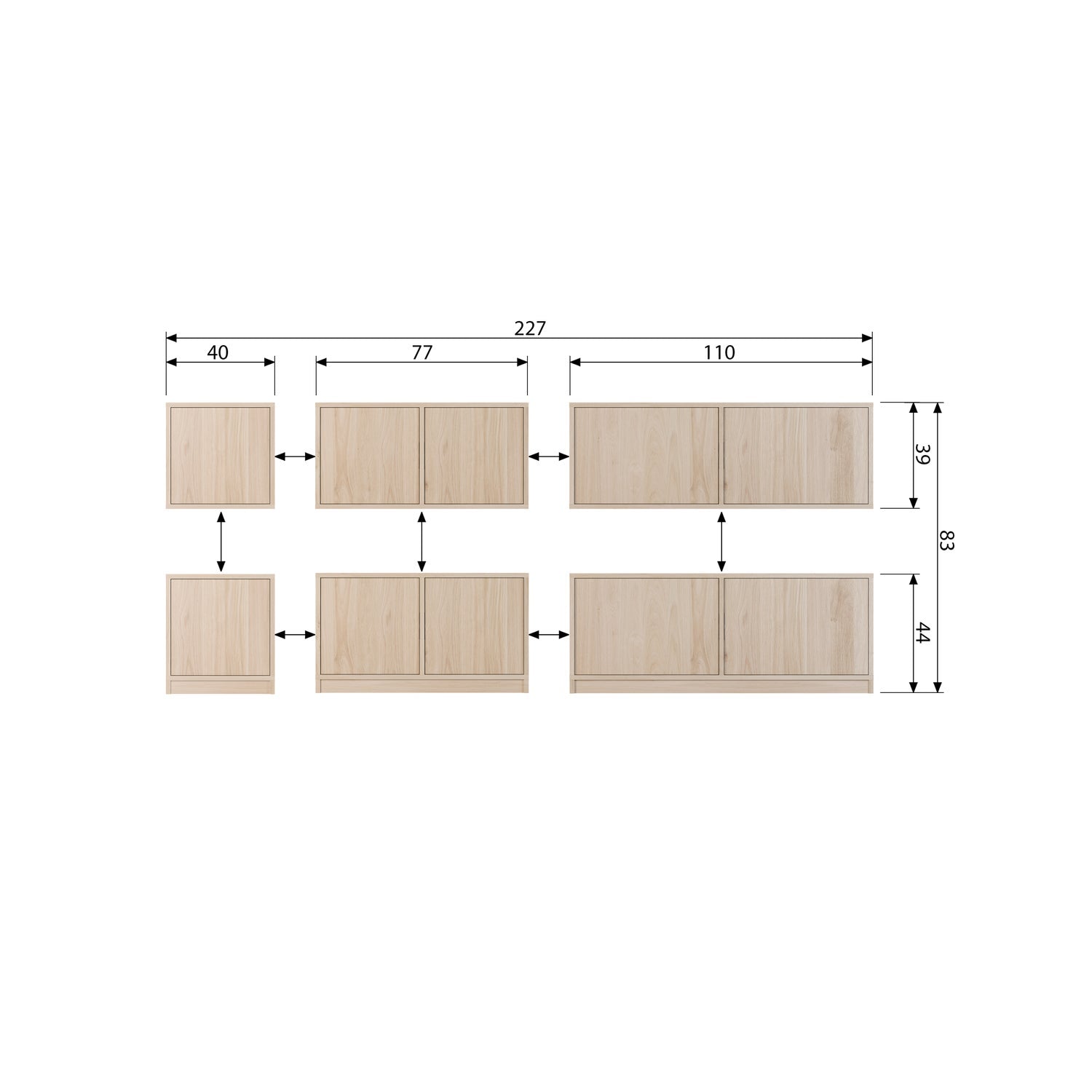 MODULAIR ONDERKAST 77 CM EIKEN NATUREL MAT [fsc]