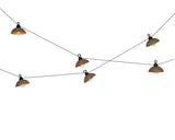 Solar partylight slinger met vlechtwerk hanglampjes en zwarte draden