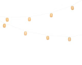 Zonne-slingerverlichting met plastic lampionkapjes aan draad, warm brandend licht
