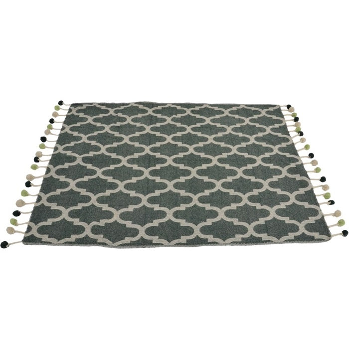 Plaid Pompon green, 125x150cm