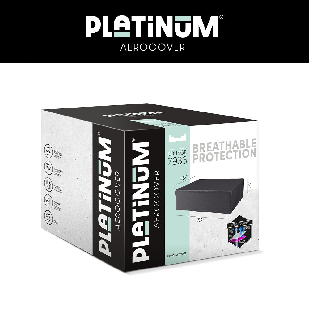 Platinum AeroCover loungesethoes 235x235xH70, donkergrijs beschermhoes voor bank