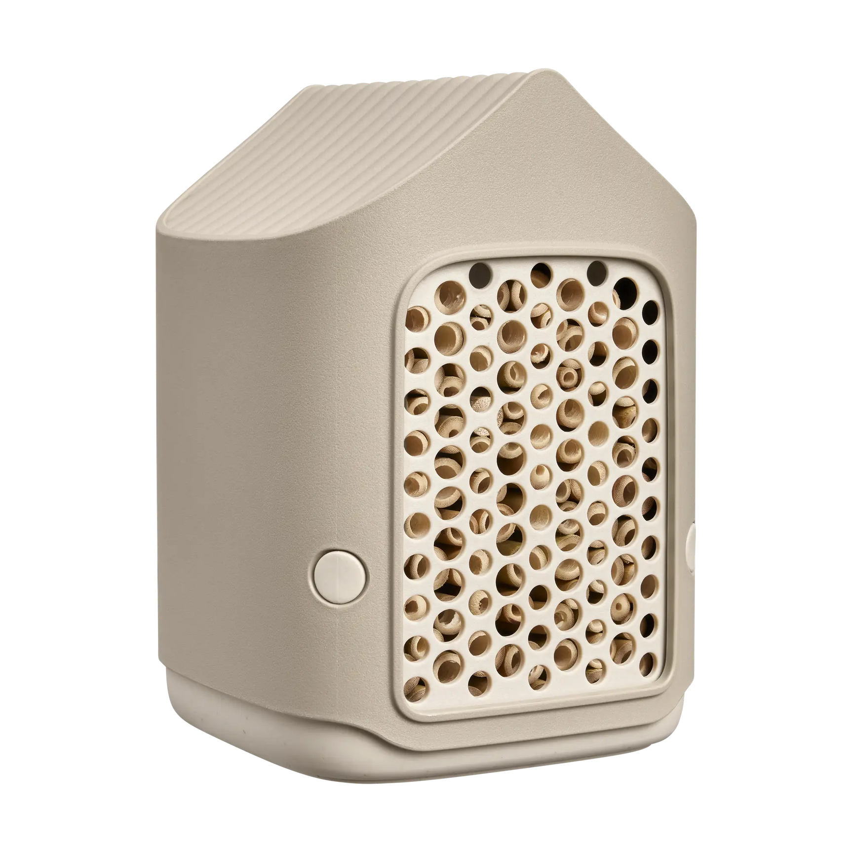 Elho insectenhotel, beige paddenstoelvorm met ronde openingen voor insecten