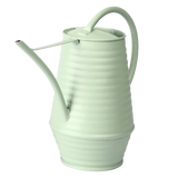 Binnengieter 1 liter wit/groenachtig met gegroefde body, handvat en tuit
