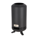 Houtpellet vuurkorf S Esschert design, zwarte cilinder met stookopening en ventilatiesleuven