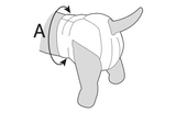 Hondenluier schema met pijl A
