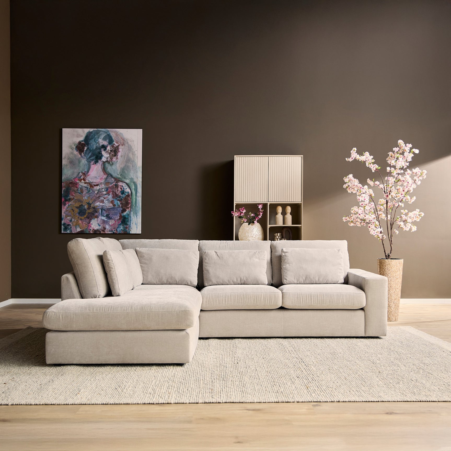 MySofa Jesse | ottomane links + 2,5-zits | beige