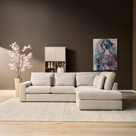 MySofa Jesse | 2,5-zits + ottomane rechts | beige