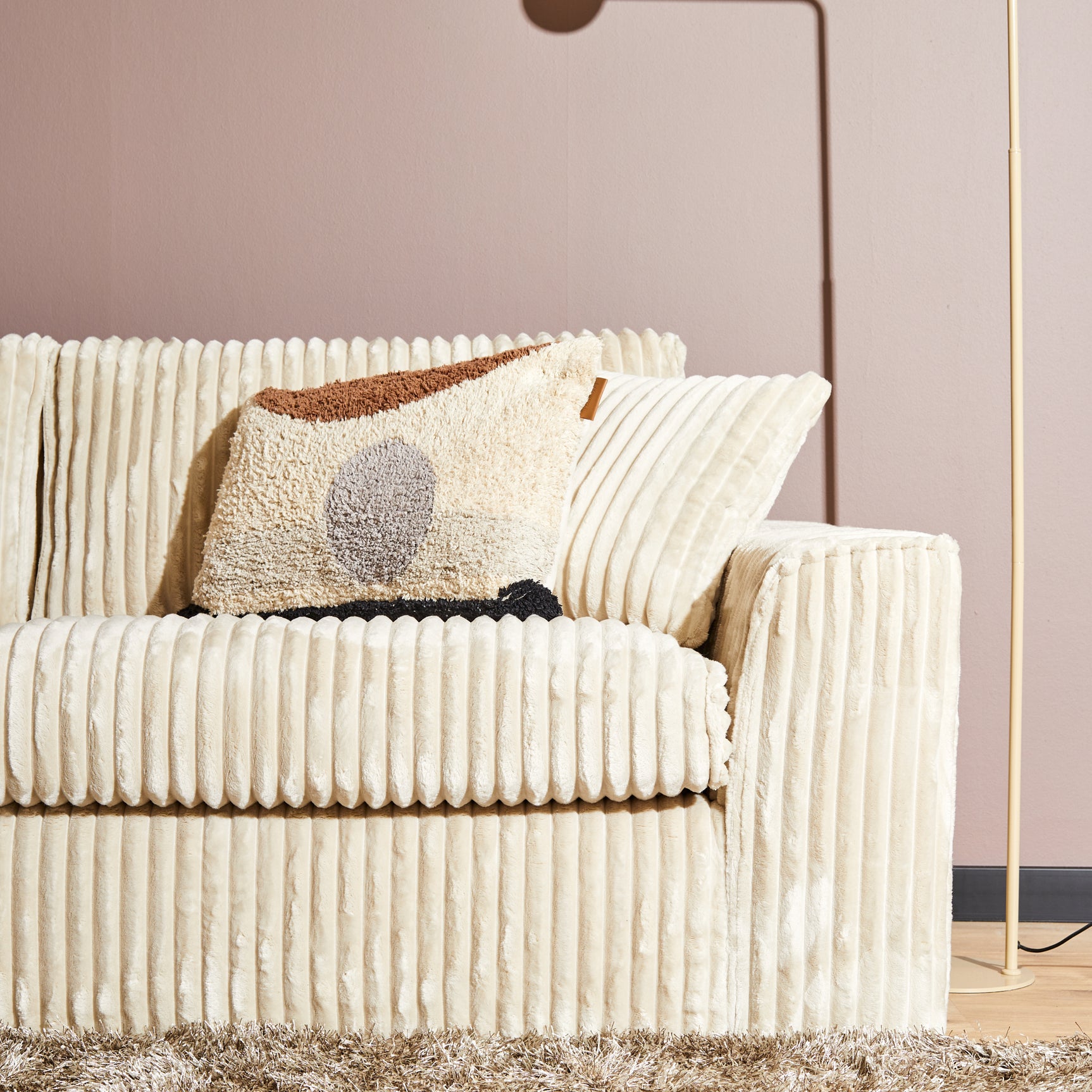 MySofa Teddy | 2,5-zits + divan rechts | beige