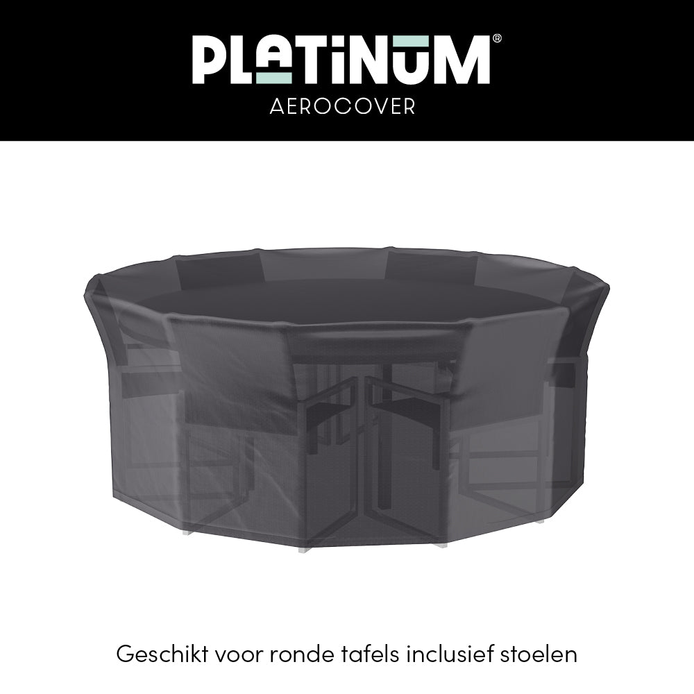 Ronde tuinsethoes met gespannen bovenkant en hoge wanden, donkergrijs