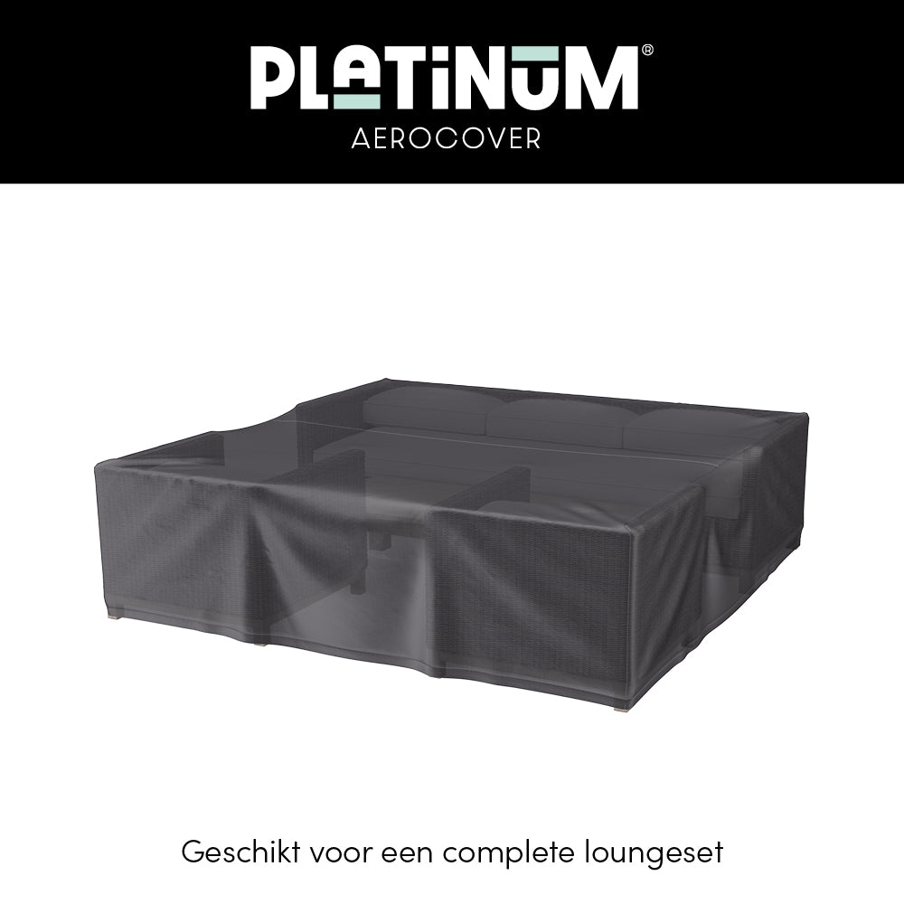 Loungesethoes 270x210xH70, donkergrijs, over de hoeken strak gespannen