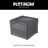Loungestoelhoes donkergrijs over kubusvormige loungechair