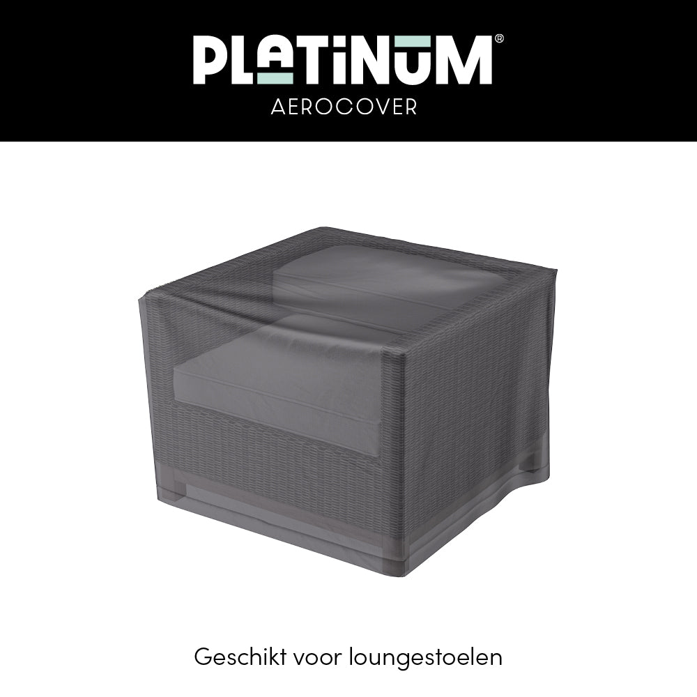 Loungestoelhoes donkergrijs over kubusvormige loungechair