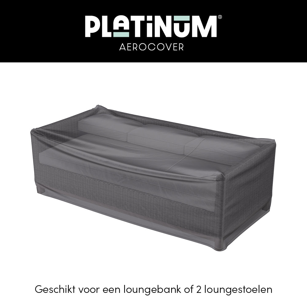 Loungebankhoes grijs met vormnaden en opstaande randen voor loungebank