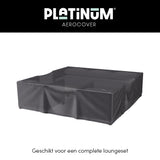 Loungesethoes 250x200xH70, donkergrijze overtrek met losse opstaande randen