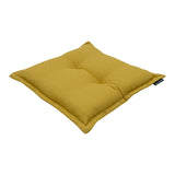 Zitkussen 50x50 cm panama mosterdgeel, vierkant losgevuld met licht geprofileerde naden