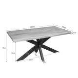 Boomstamtafel Dakota afmetingen: 160×90 cm, hoogte 76 cm, donker onderstel