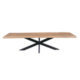 Boomstamtafel met eiken blad en zwarte kruispoot