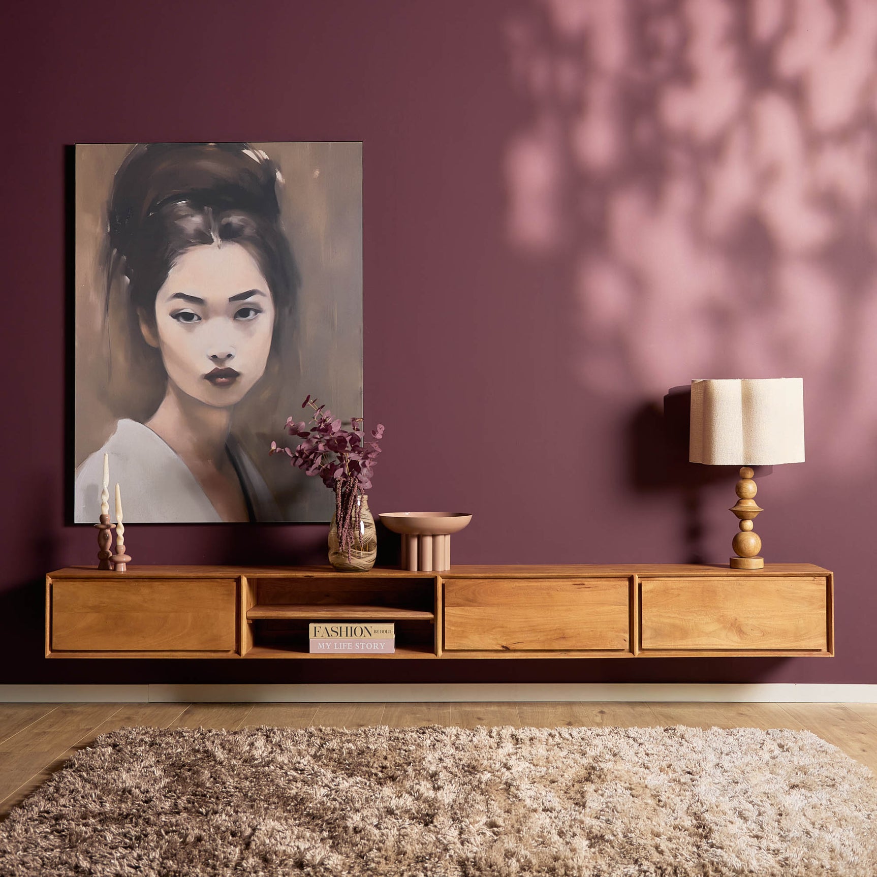 Zwevend tv meubel Ambiance Naturel | 280 cm