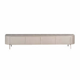 Taupe tv-meubel met 4 deuren en metalen pootjes