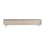 Taupe tv-meubel met afgeronde hoeken en 4 frontpanelen