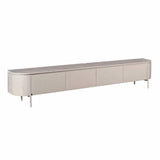 Tv-meubel in taupe met gladde deuren en vierkante frontpanelen, ca. 200 cm