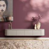 TV-meubel Excellent taupe met ladefronten en afgeronde vorm, TV-kast
