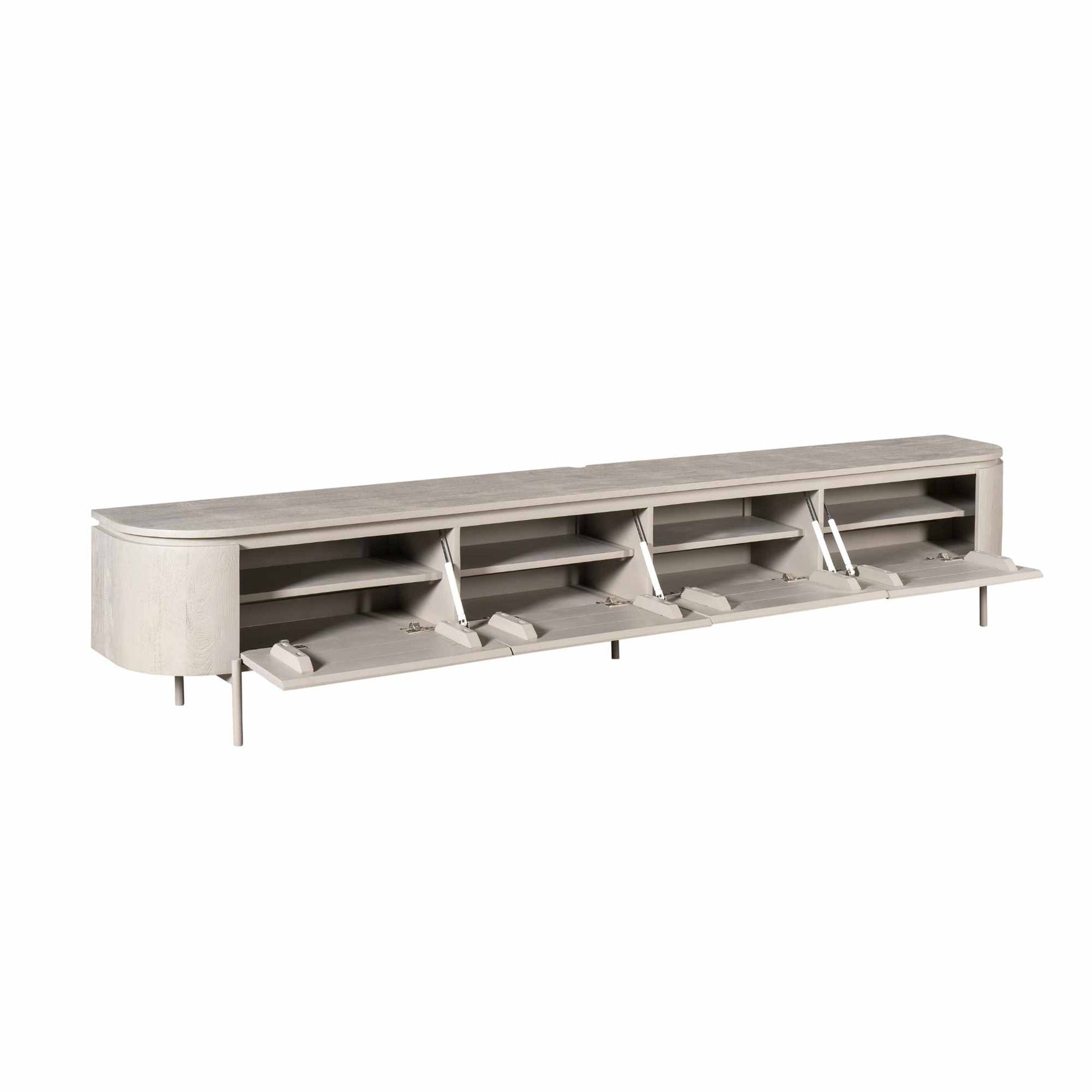 Tv-meubel Excellent taupe met open opbergvakken en legplanken