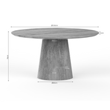 Technische tekening eettafel: Ø150 cm blad, Ø60 cm voet, hoogte 72 cm