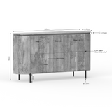 Dressoir Solana naturel, afmetingen: 165 cm breed, 90 cm hoog, 45 cm diep