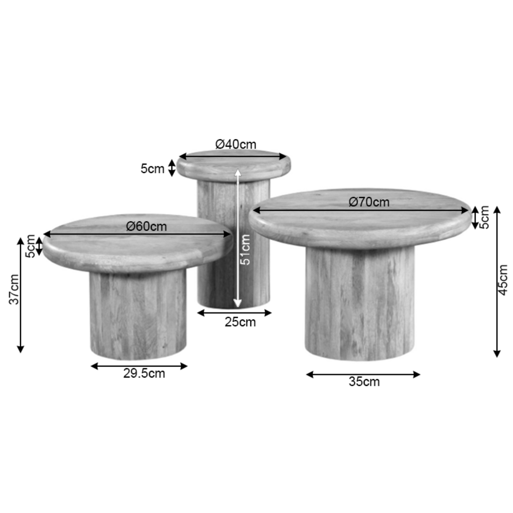 Salontafel Maya | 70 cm | bruin