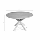 Ronde eettafel met naturel blad, 110 cm diameter en 76 cm hoogte