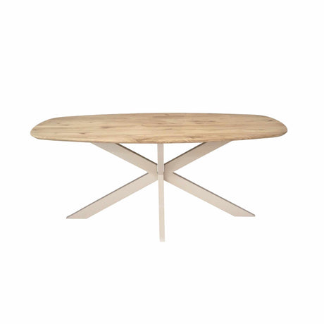 Eiken eettafel Ferris | Deens ovaal 180 cm | Naturel | Poot zandkleurig