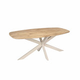 Eiken eettafel Ferris | Deens ovaal 180 cm | Naturel | Poot zandkleurig