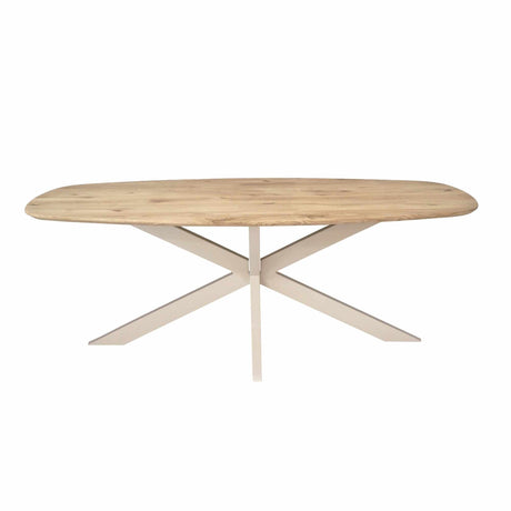 Eiken eettafel Ferris | Deens Ovaal 200 cm | Naturel | Poot Zand