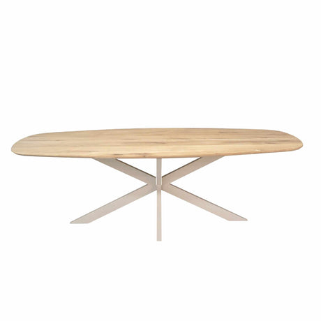 Eiken eettafel Ferris | Deens Ovaal 240 cm | Naturel | Poot Zand