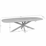 Eiken eettafel Ferris | Deens Ovaal 280 cm | Naturel | Poot Zand