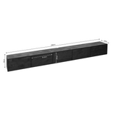 Zwevend tv-meubel Vision zwart met vier frontdelen; maatvoering 280 cm