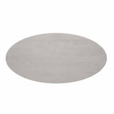 Taupe ovaal eettafelblad met subtiele textuur