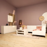 Lichtkleurig dressoir met vier deuren, rechthoekig ontwerp
