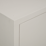 Witte dressoirkast, bovenrand en zijpaneel