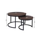 Ronde salontafel set van 2: 70 cm en 50 cm, hoog 45 cm en 39 cm