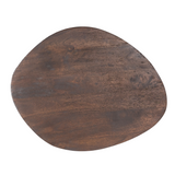 Rond bruin houten salontafelblad met duidelijke houtnerf