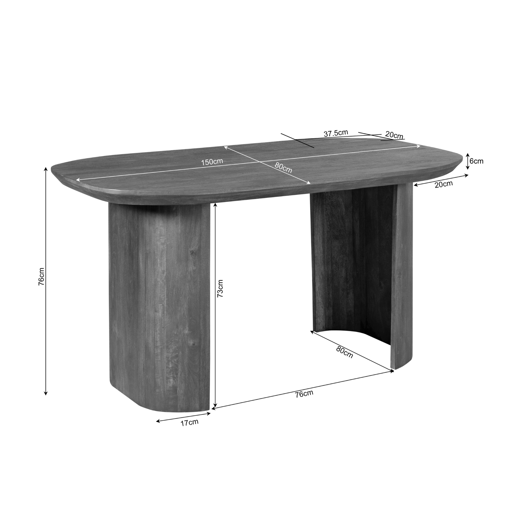 Bureau Maré bruin | 150 cm