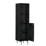 Boekenkast van 55 cm met open deur en legplanken, boven en onder zichtbaar.