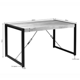 Eettafel maatvoering: 160 cm lang, 80 cm breed, 75 cm hoog; zwart metalen frame