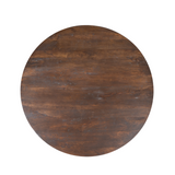 Ronde bruin houten tafelblad met zichtbare nerf