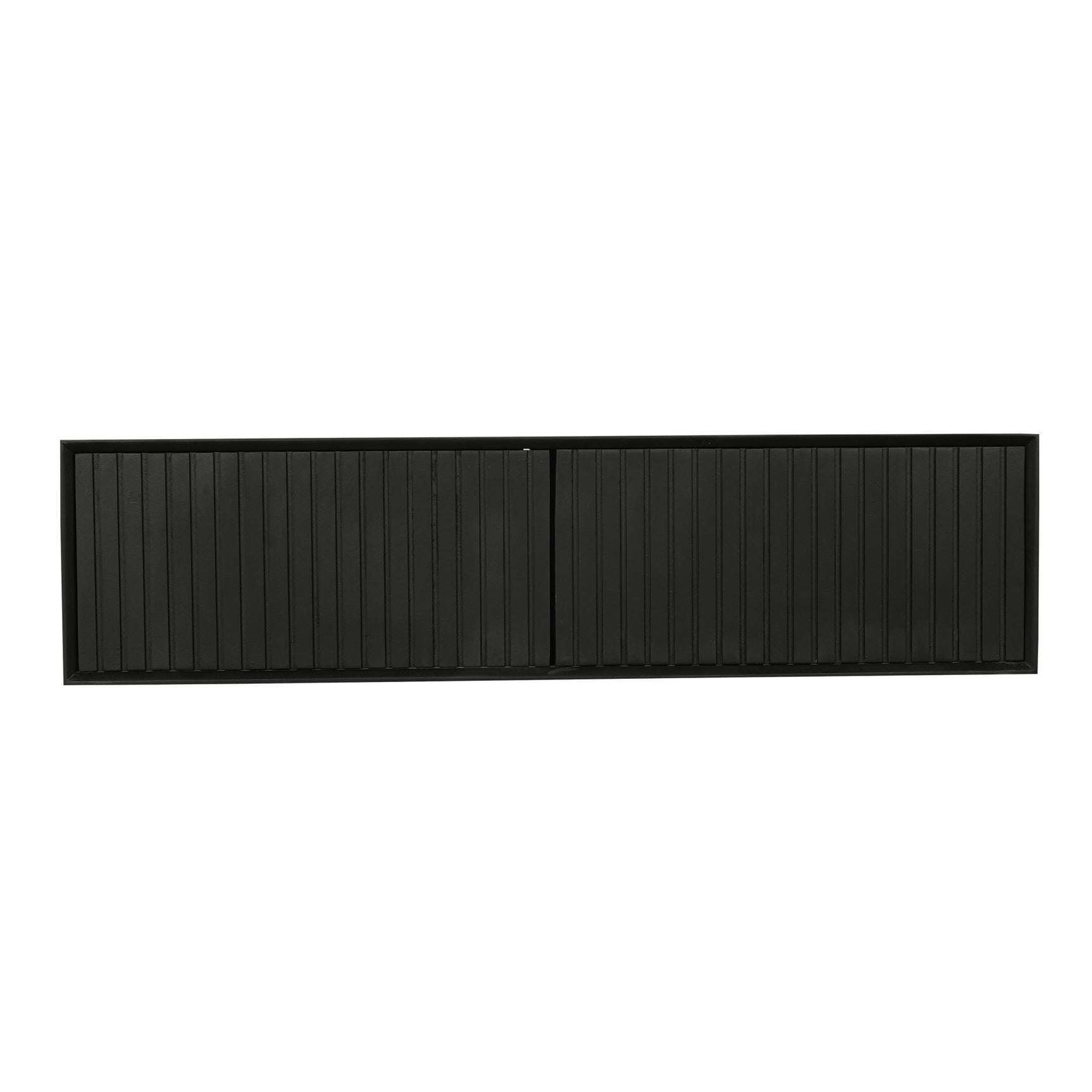 Zwevend tv-meubel in donker met horizontaal ribbelfront